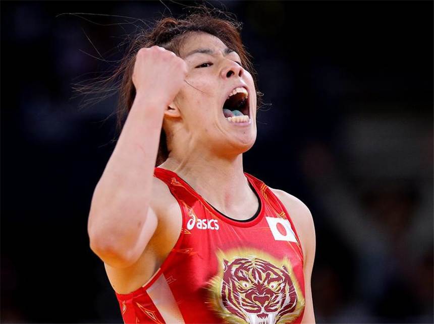Yoshida gewinnt Ringer-Gold in der 55 Kilo-Kategorie Die Japanerin Saori Yoshida ist Olympiasiegerin im Ringen in der Klasse bis 55 Kilogramm geworden. Foto: Orestis Panagiotou
