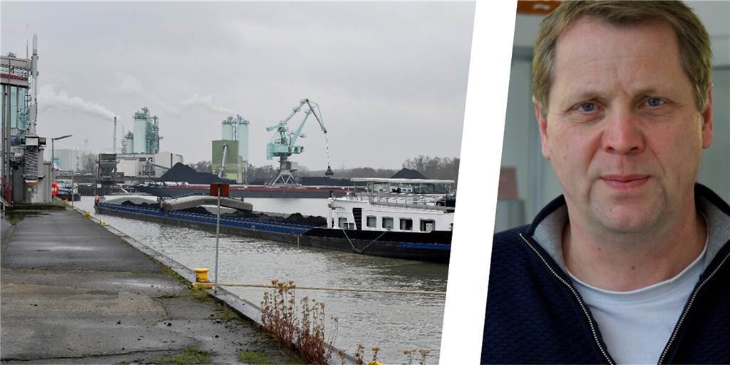 Trianel: Es gibt deutlich bessere Gewerbeflächen als das Stummhafen-Areal Montage: Kohleschiff im Stummhafen Lünen, Stadtgrenze Waltrop/ Kraftwerksleiter Stefan Paul Trianel