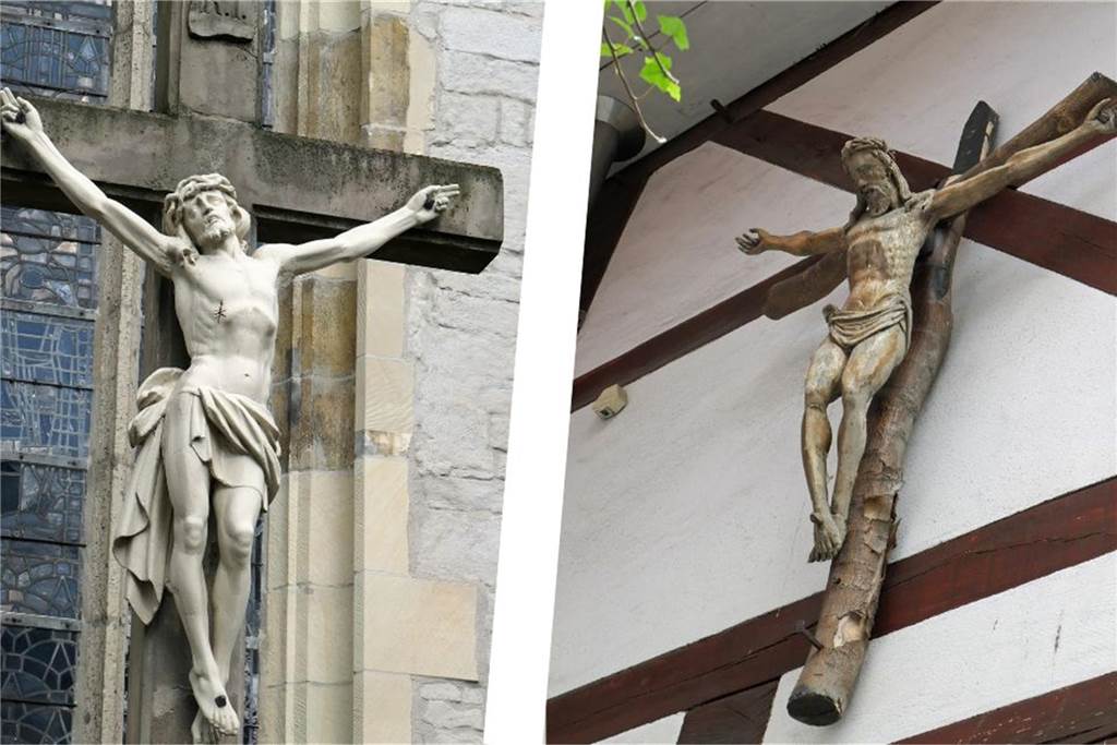 Die Karfreitags-Darstellung "Christus am Kreuz" findet sich in Werne nicht nur in Kirchen, sondern auch in der Öffentlichkeit.