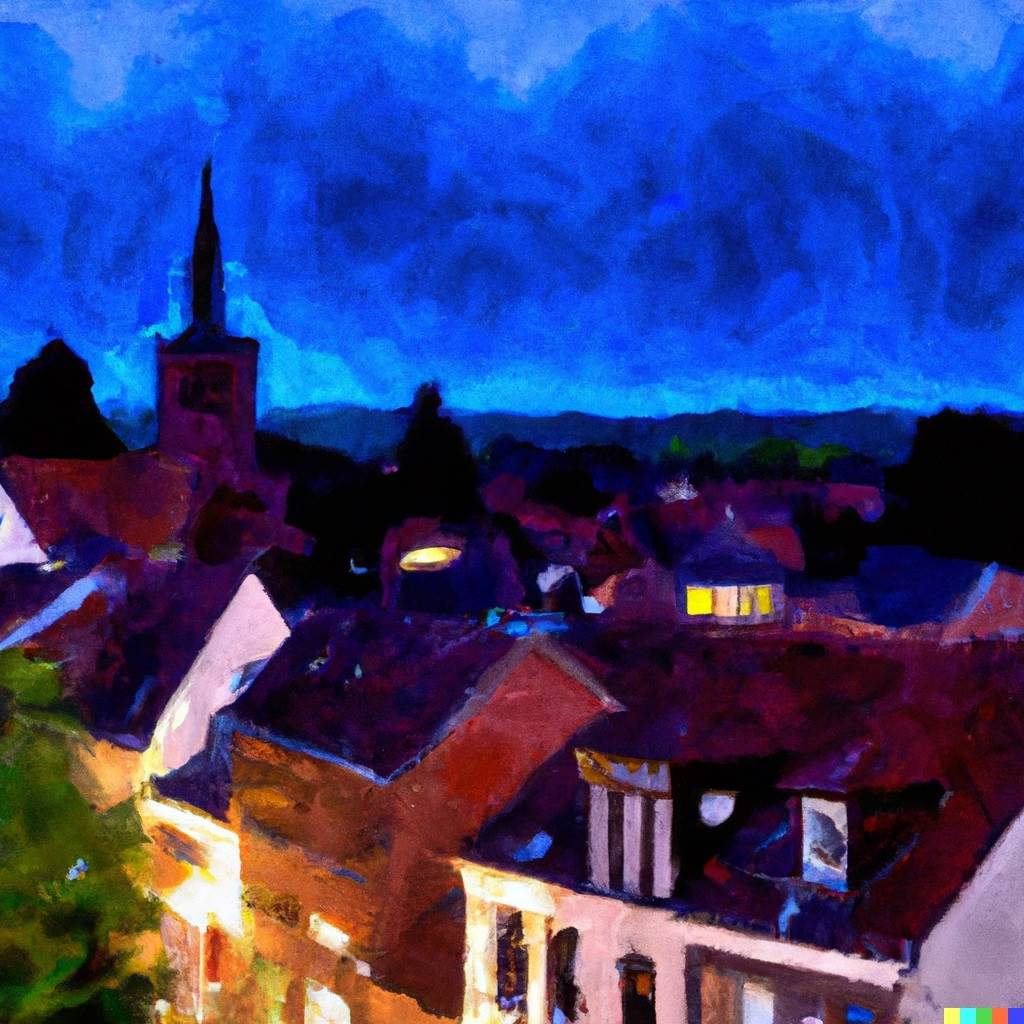 Castrop-Rauxel als ein Gemälde im Stil von Vincent van Gogh.