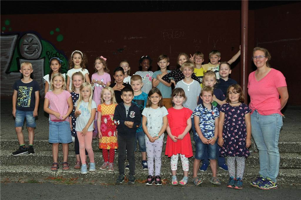 Die Klasse 1b der Brechtener Grundschule