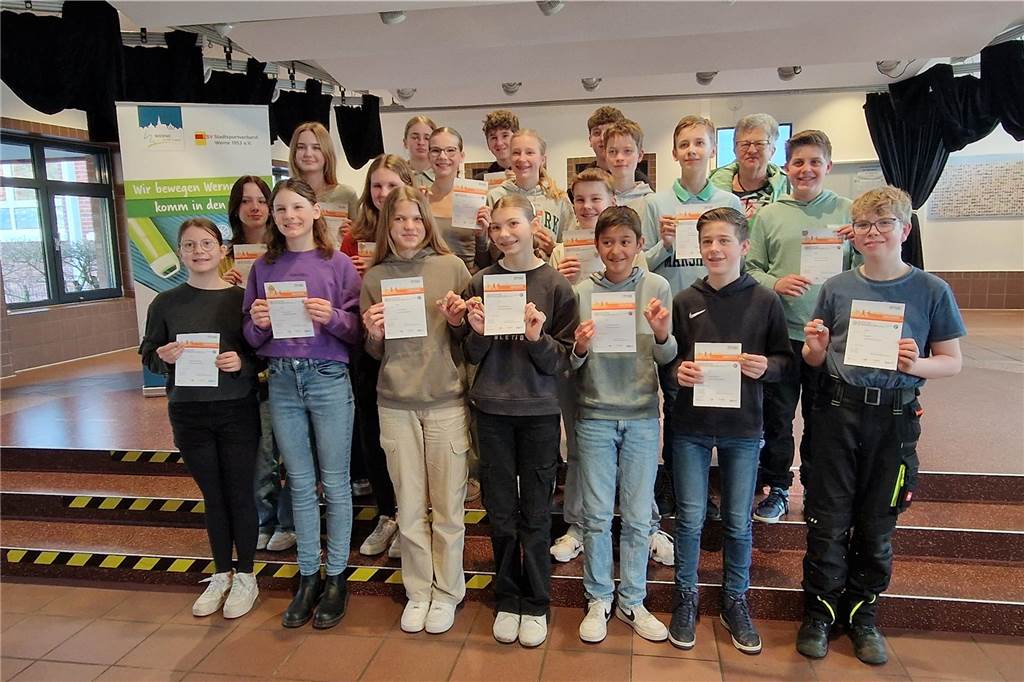 Die Klasse 7b des Gymnasiums St. Christophorus.