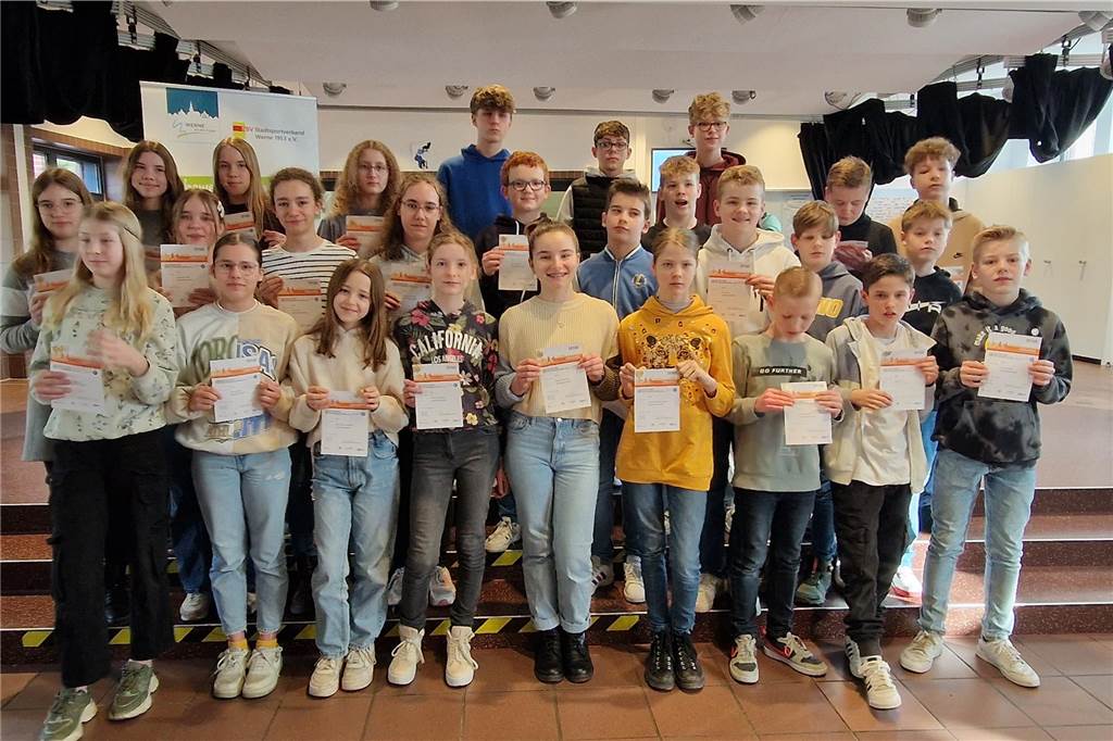 Die Klasse 7c des Gymnasiums St. Christophorus.