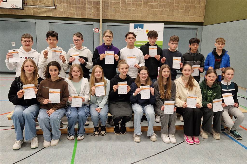 Die Klasse 8b des Anne-Frank-Gymnasiums.