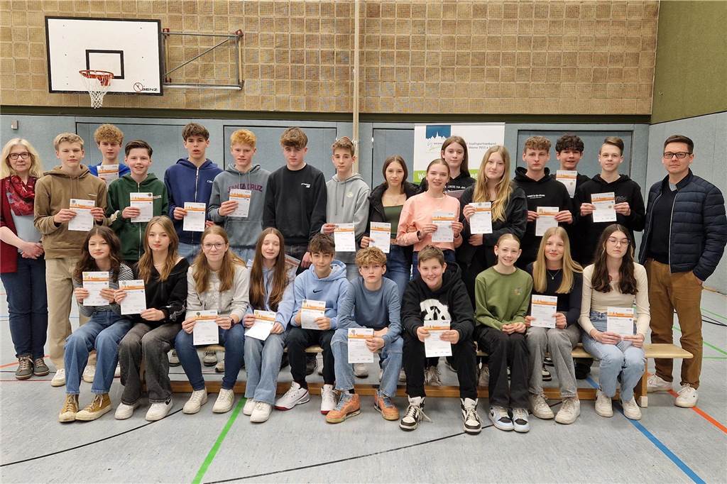 Die Klasse 8c des Anne-Frank-Gymnasiums.