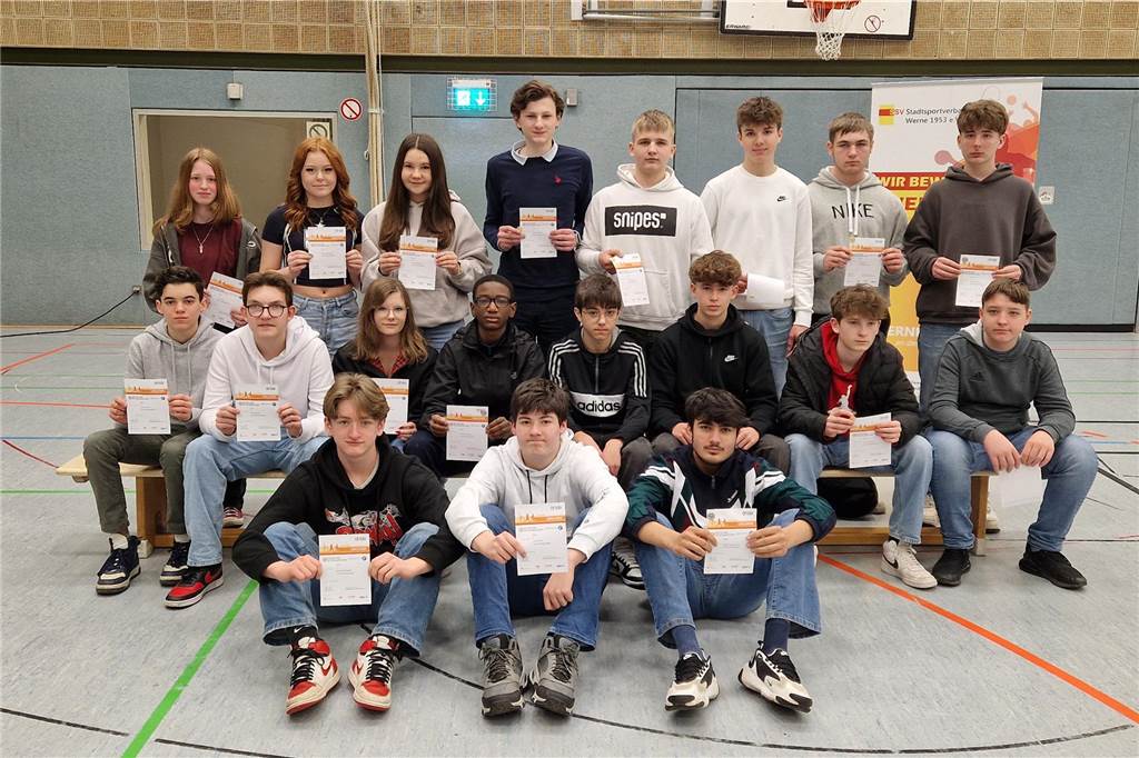 Die Klasse 9b des Anne-Frank-Gymnasiums.