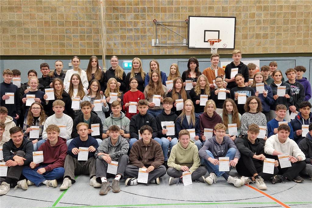 Die Klasse Q1 des Anne-Frank-Gymnasiums.