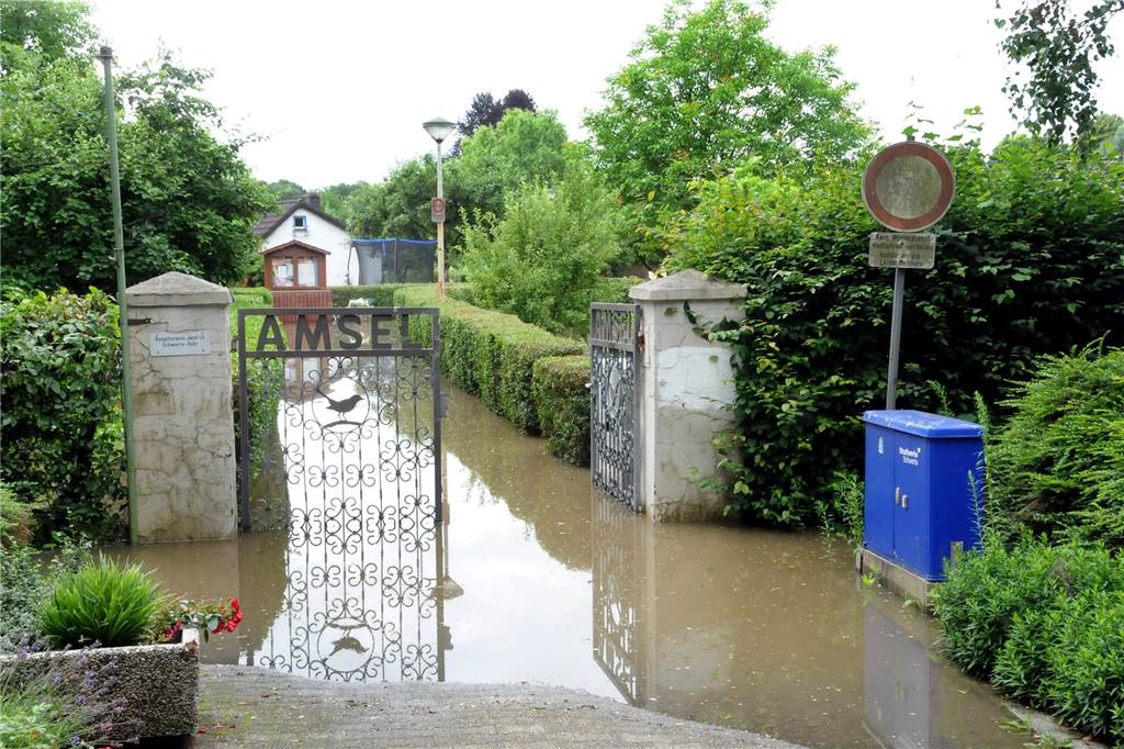 Die Kleingartenanlage Amsel an der Straße Im Reiche des Wassers war komplett überschwemmt. Vieles musste weggeworfen werden.