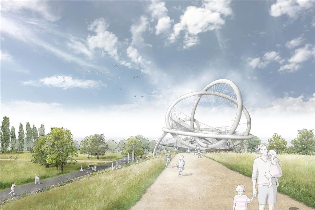„Gartenschauen machen glücklich“: Kokereipark für IGA2027 entsteht Die Kletterskulptur "Wolke" wird ein bauliches Aushängeschild des IGA-"Zukunftsgartens" an der Kokerei Hansa.
