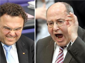 Die Linke-Parteispitze um Gregor Gysi (rechts) fordert Innenminister Hans-Peter Friedrich und die Bundesregierung auf, die Beobachtung ihrer Partei einzustellen. Foto: Wolfgang Kumm/Archiv