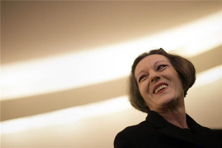 Die Literatur-Nobelpreisträgerin Herta Müller 2009 in der Paulskirche. Foto: Fredrik von Erichsen