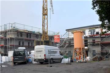 Die Neubauten an der Borker Straße in Cappenberg wachsen - ungebremst von Corona.