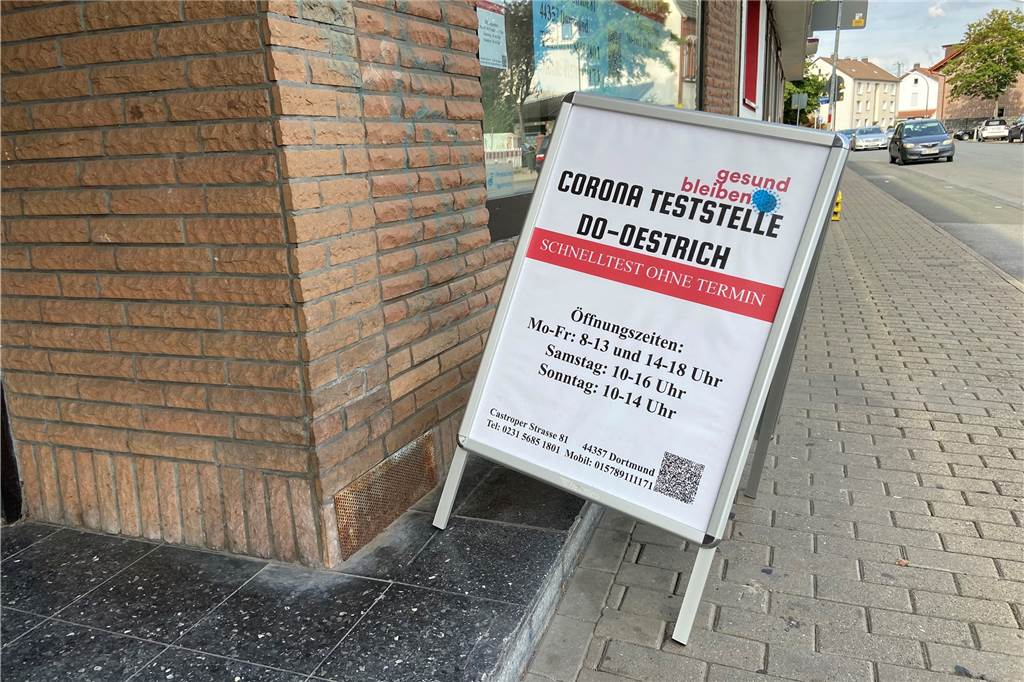 Corona-Teststellen haben keine Zukunft? Falsch: In Dortmund eröffnet eine neu Die neue Corona-Teststelle am MrStore in Dortmund-Oestrich ist an sieben Tagen die Woche geöffnet.