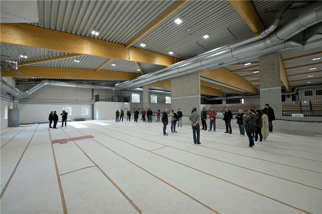 Die neue Sporthalle in Lünen an der Dammwiese.