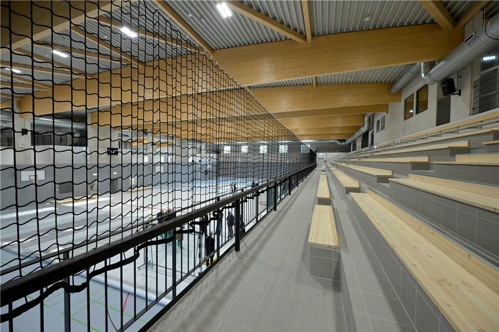 Die neue Sporthalle in Lünen an der Dammwiese.