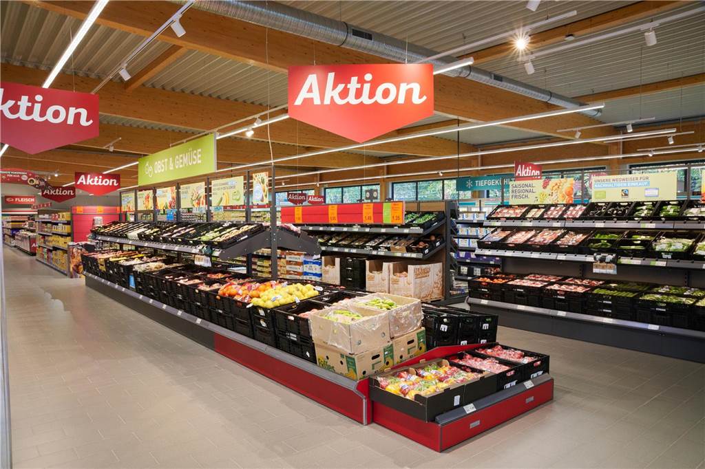 Abriss und Neubau: Marten hat monatelang keinen Aldi-Markt Die Obst- und Gemüseabteilung im neuen Aldi-Markt wird deutlich größer sein als in der jetzigen Filiale, die im August abgerissen wird.