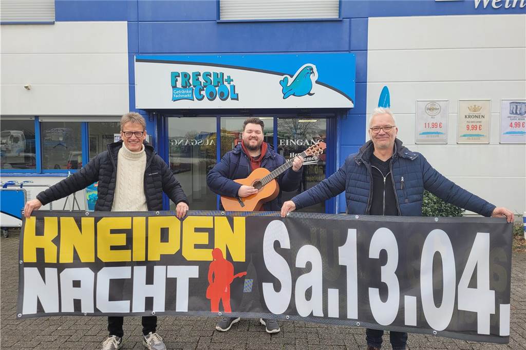Noch Restkarten für Kneipennacht: „Wünschen uns 1000 bis 1500 Besucher“ Die Organisatoren freuen sich schon auf die Selmer Kneipennacht: (v.l.) Christoph Krevert, Jonah und Jürgen Suer.