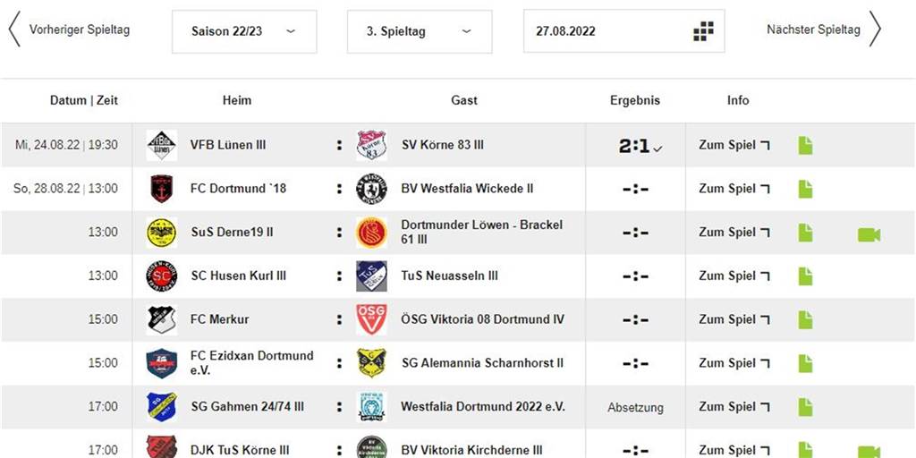 Westfalia Dortmund ärgert sich über späte Absage – SG Gahmen denkt an Rückzug Die Partie SG Gahmen III gegen Westfalia Dortmund fällt aus.
