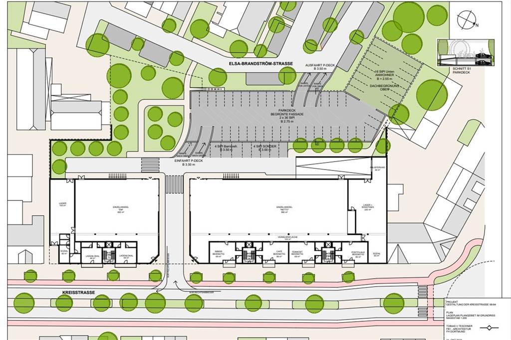 Alternative Pläne für die Selmer Kreisstraße: Angehender Architekt hat nachhaltige Ideen Die Pläne von Tobias Teschner sehen deutlich mehr Grün vor als die bisherigen Baupläne für die Kreisstraße.