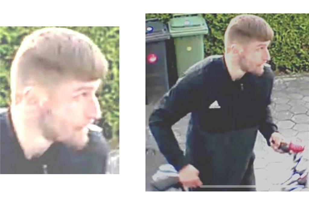Fotofahndung: Polizei sucht einen Fahrraddieb aus Schwerte Der Unbekannte ist männlich, schlank, dunkelblond, trägt eine dunkle Adidas-Jacke und eine dunkle Hose.