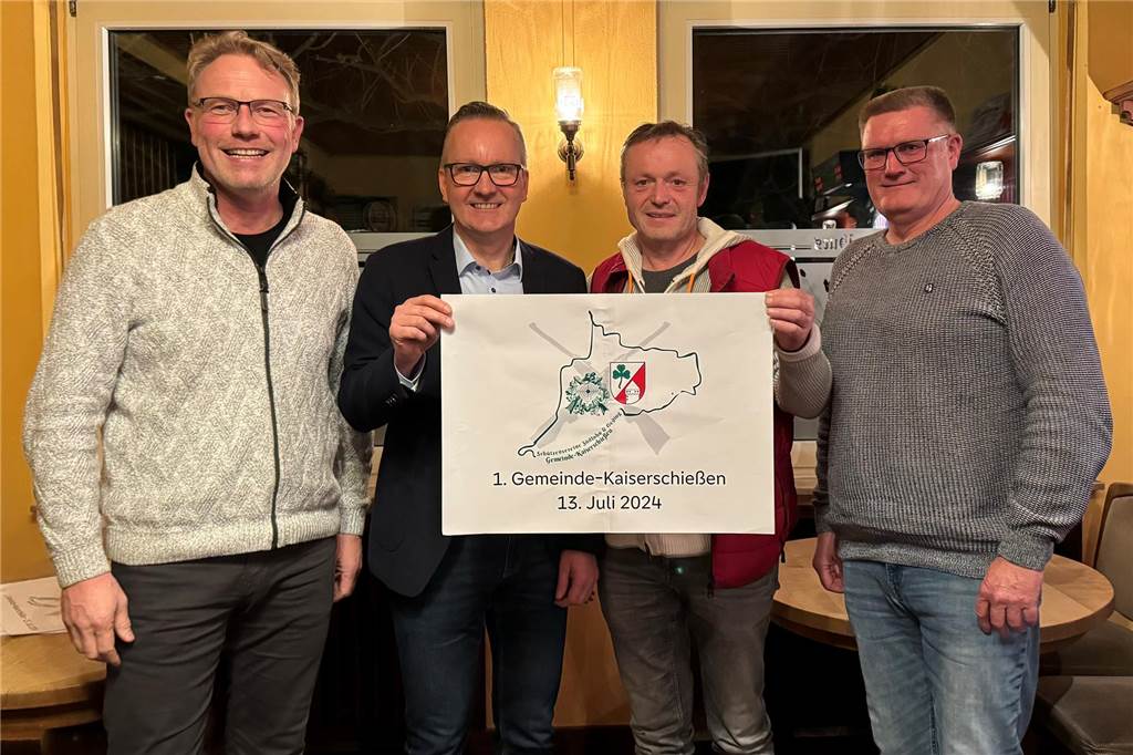 Premiere: Vier Schützenvereine planen erstes Gemeinde-Kaiserschießen Die vier Präsidenten der Schützenvereine aus Südlohn und Oeding.