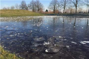 Die rund 1800 Quadratmeter große Fläche am Dortmund-Ems-Kanal bietet Schlittschuhvergnügen zum Nulltarif. Und wenn hier keine Zerstörungswilligen am Werk wären, wäre die Eisfläche auch absolut perfekt.