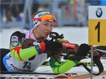 Die russische Biathletin Darja Domratschewa mag den Weltcup in Oberhof nicht. Foto: Martin Schutt
