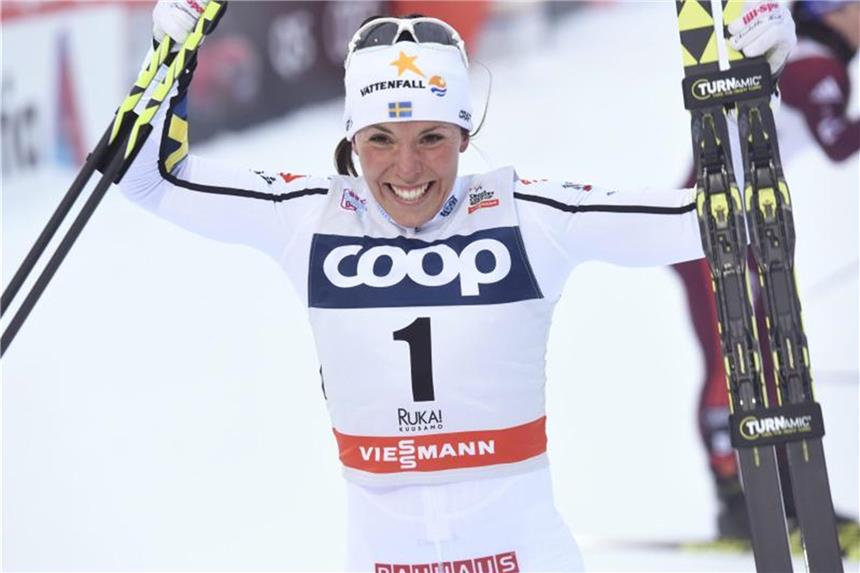 Keine Olympia-Norm: Langläufer haben Steigerungspotenzial Die Schwedin Charlotte Kalla siegte in Kuusamo. Foto: Heikki Saukkomaa
