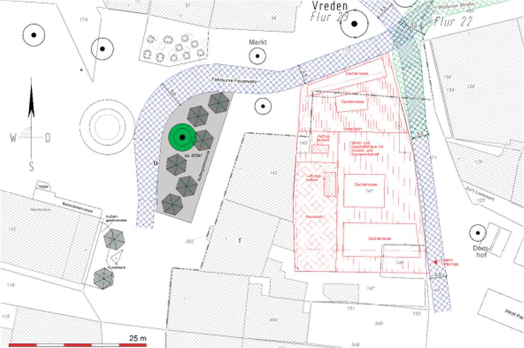 Extrablatt Vreden: Außengastronomie am Markt weiterhin ungewiss Geplante Außengastronomie-Plätze am Markt Vreden