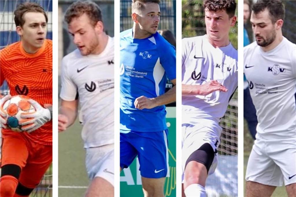 5 Abgänge beim KSV, auch nach Schüren: Nach Huber-Marzolla und Wittwer wechselt weiteres Trio Die Sommer-Abgänge des KSV in einer Collage: (v.l.) Dennis Huber-Marzolla (VfL Schwerte), Hannes Gladysch (Ziel unbekannt), Tobias Wittwer (TuS Wiescherhöfen), Nico Danne (Auslandsjahr in Portugal) und David Pagel (BSV Schüren).