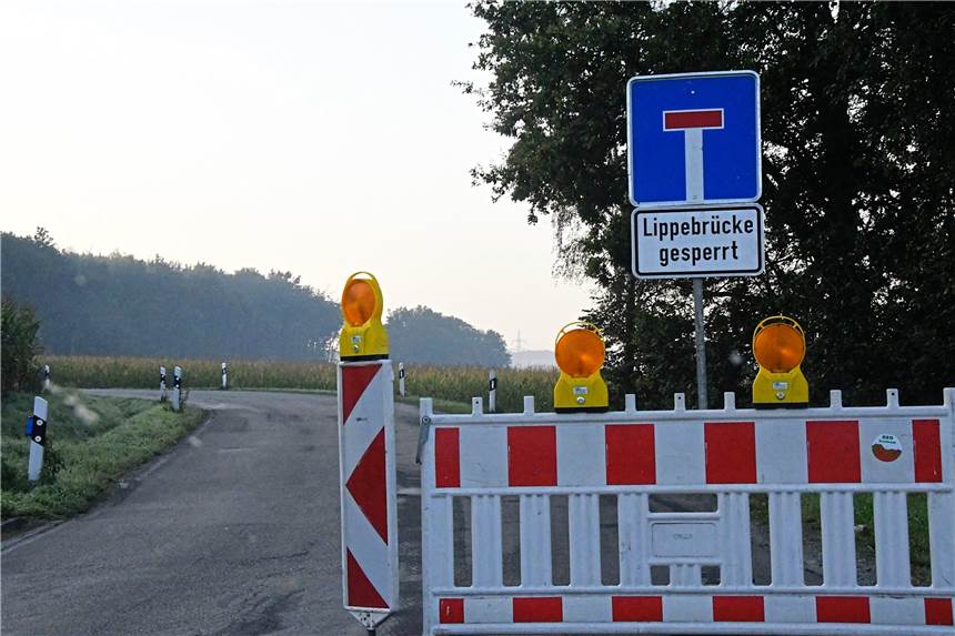 Lippebrücke Vinnum ist früher fertig als geplant Die Sperrung der Lippebrücke in Vinnum wird noch an diesem Mittwoch wieder aufgehoben.