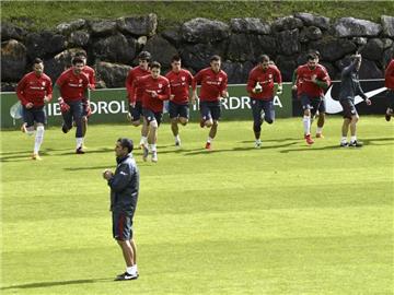 Die Spieler von Athletic Bilbao bereiten sich auf das Pokalfinale vor. Foto: Miguel Tona