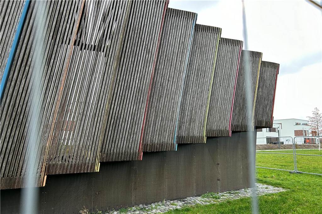 Die tragende Holzkonstruktion der Sehstation in Selm