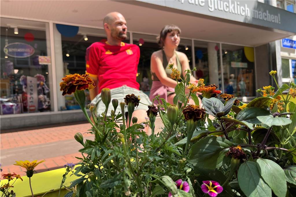 Neuer Sommer, neue Möbel, alter Streit Die Stadtmöbel sind mit Blumen der Gärtnerei Drippe bepflanzt. Das finden wir schön und gut.