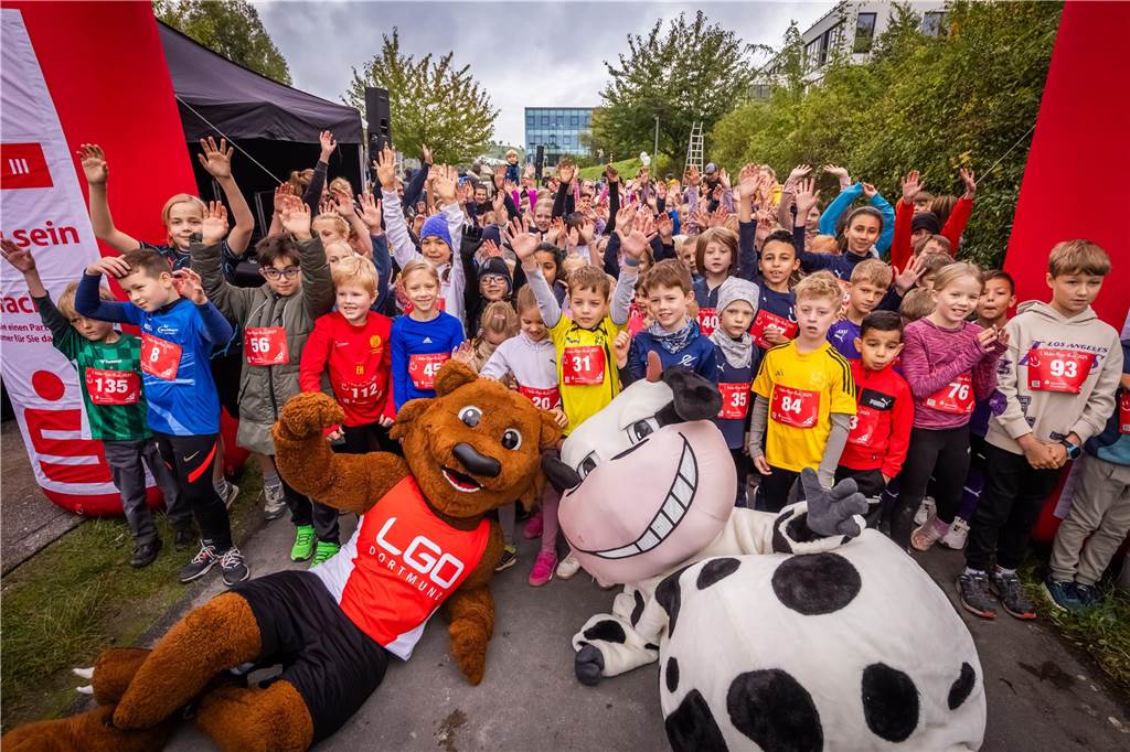 Die Stimmung bei dem Kinderlauf Kids Fun Run am Phoenix-See war großartig.
