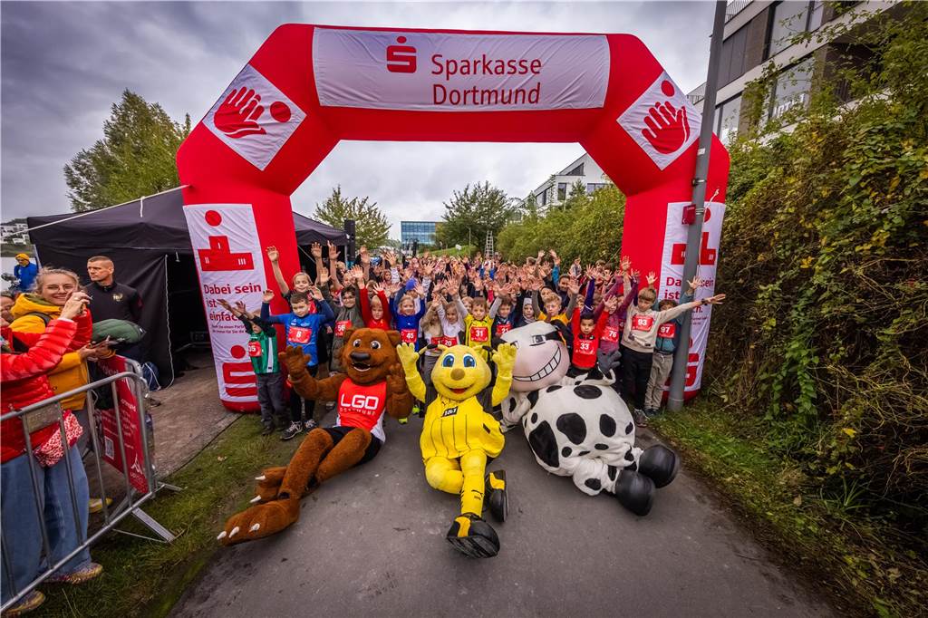 Die Stimmung bei dem Kinderlauf Kids Fun Run am Phoenix-See war großartig.
