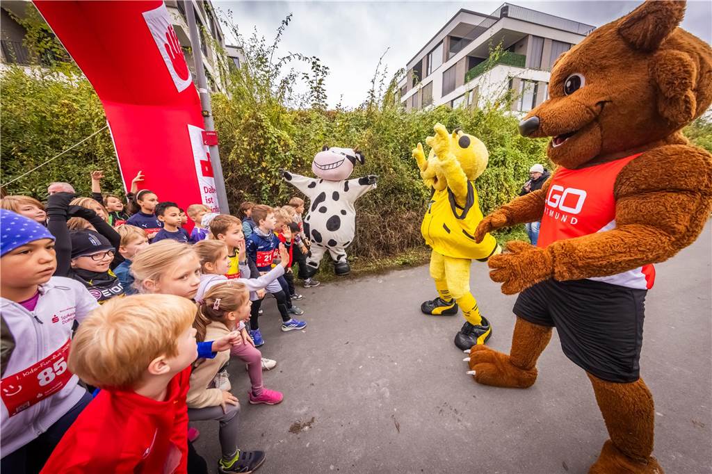 Die Stimmung bei dem Kinderlauf Kids Fun Run am Phoenix-See war großartig.