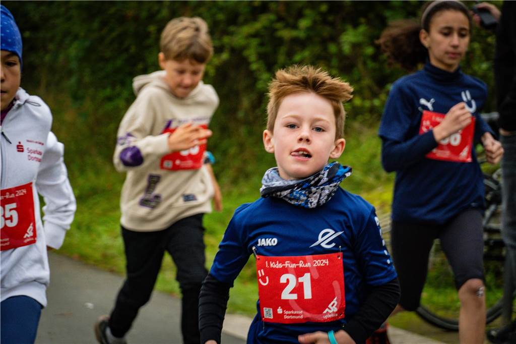 Die Stimmung bei dem Kinderlauf Kids Fun Run am Phoenix-See war großartig.