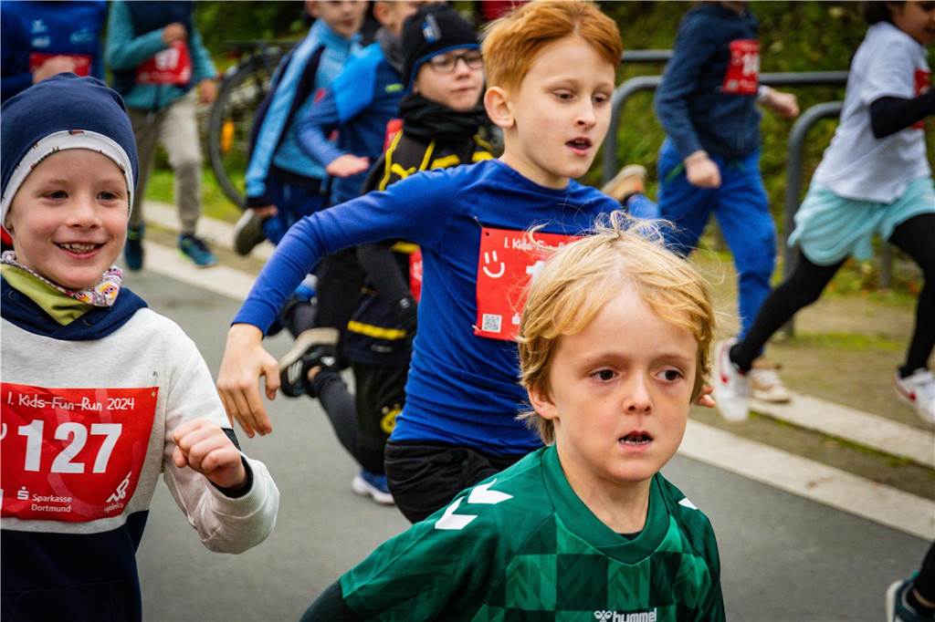 Die Stimmung bei dem Kinderlauf Kids Fun Run am Phoenix-See war großartig.