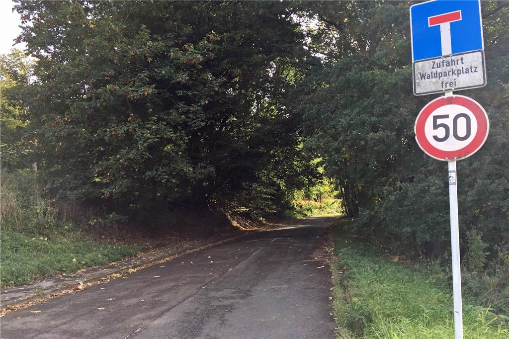 Freie Fahrt statt Schranke - Unbekannte zerlegen Leitplanken im Wald Die Straße Am Ellberg ist für Autofahrer eine Sackgasse - eigentlich. Die Zufahrt ist von beiden Seiten jeweils nur bis zum Parkplatz im Wald möglich.