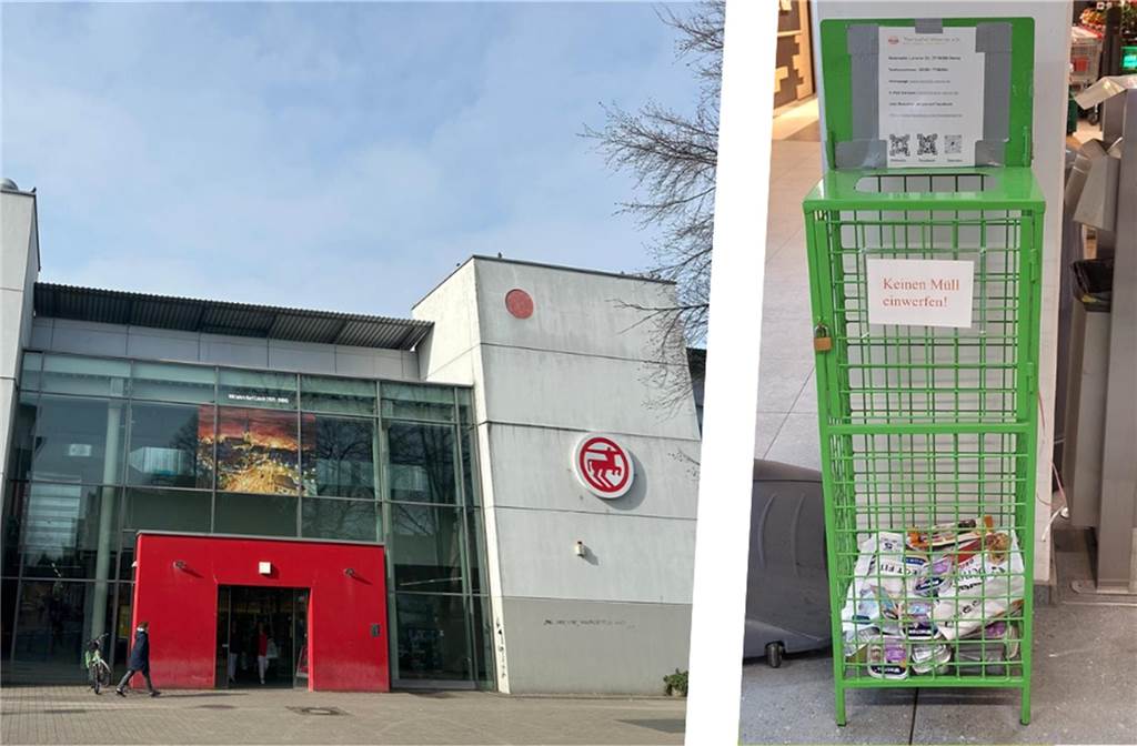 Hackerangriff auf Tiertafel: Falsche Spendenaufrufe auf Facebook Die City Mall in Werne und die Spendenbox der Tiertafel Werne.