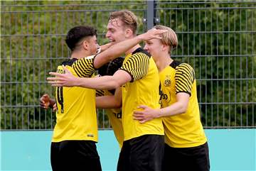 Die U19-Spieler des BVB wollen auch am Samstag wieder jubeln.