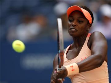 Die US-Amerikanerin Sloane Stephens setzt sich im Viertelfinale gegen Anastasija Sevastova aus Lettland durch. Foto: Adam Hunger