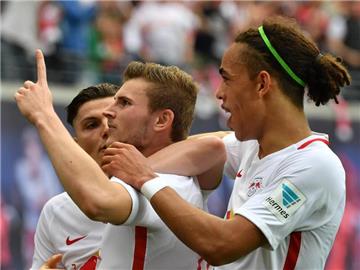 Die Verträge von Timo Werner und Yussuf Poulsen sollen vorzeitig verlängert werden. Foto: Hendrik Schmidt