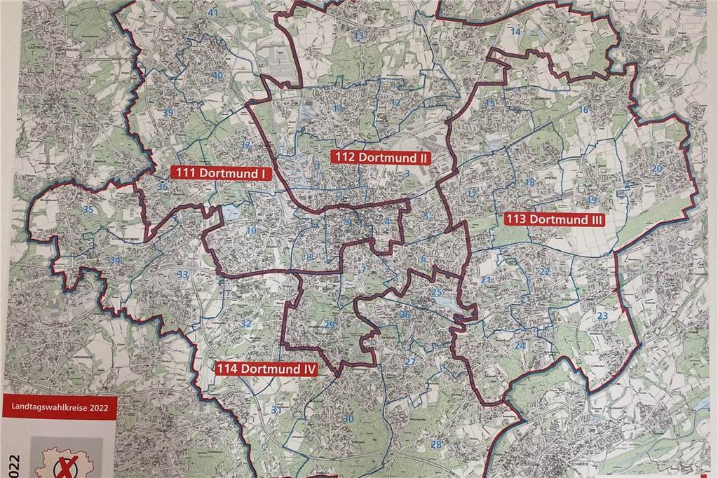 Fragen und Antworten: Das müssen Sie zur Landtagswahl in Dortmund wissen Die vier Dortmunder Wahlkreise zur Landtagswahl sind neu eingeteilt.