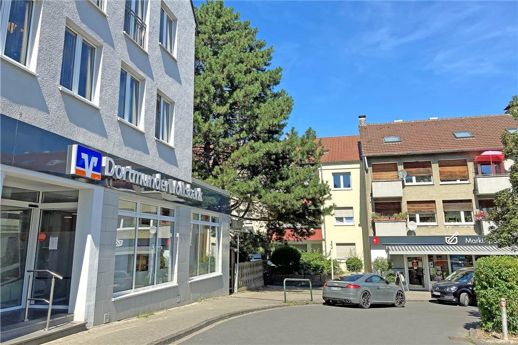 Nach Volksbank-Aus: Gute Nachrichten für die Stadtteile Die Volksbank-Filiale direkt am Wellinghofer Dorfplatz: Sie schließt am 21. Oktober.