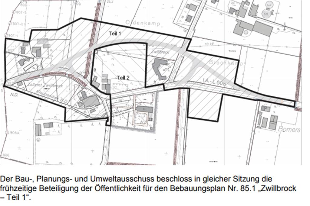 Zwillbrock: Ein Dorf, bei dem jeder mit anpackt – aber (noch) der Nachwuchs fehlt Die Vorentwürfe des Bebauungsplanes und der Begründung liegen vom 1. April bis 20. Mai im Technischen Rathaus der Stadt Vreden aus.