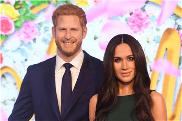 Die Wachsfiguren von Prinz Harry und Meghan Markle m Wachsfigurenkabinett bei Madame Tussauds in London: Foto: Victoria Jones