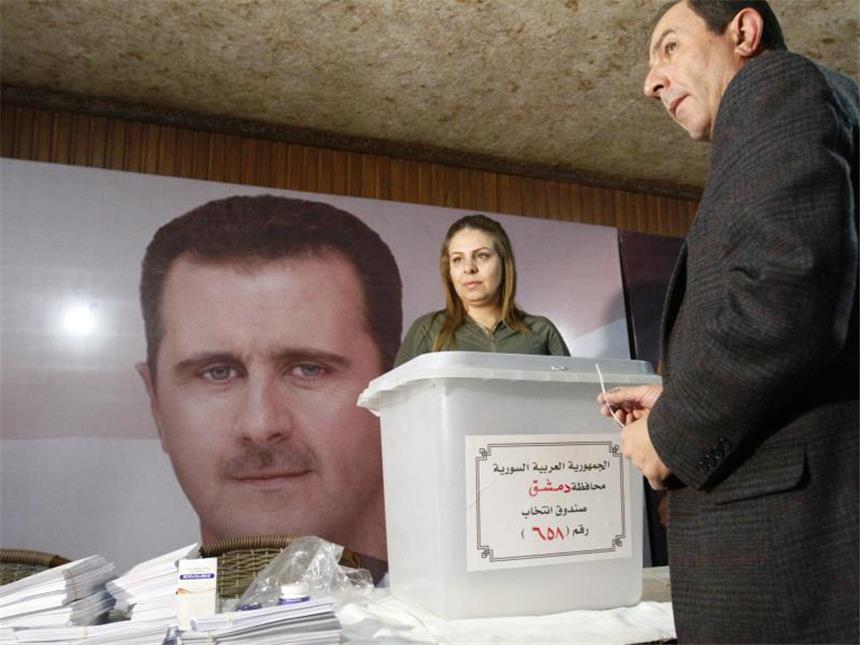 Syriens Regime lässt trotz scharfer Kritik Parlament wählen Die Wahl findet nur in Gebieten statt, die vom Assad-Regime kontrolliert werden. Foto: Youssef Badawi