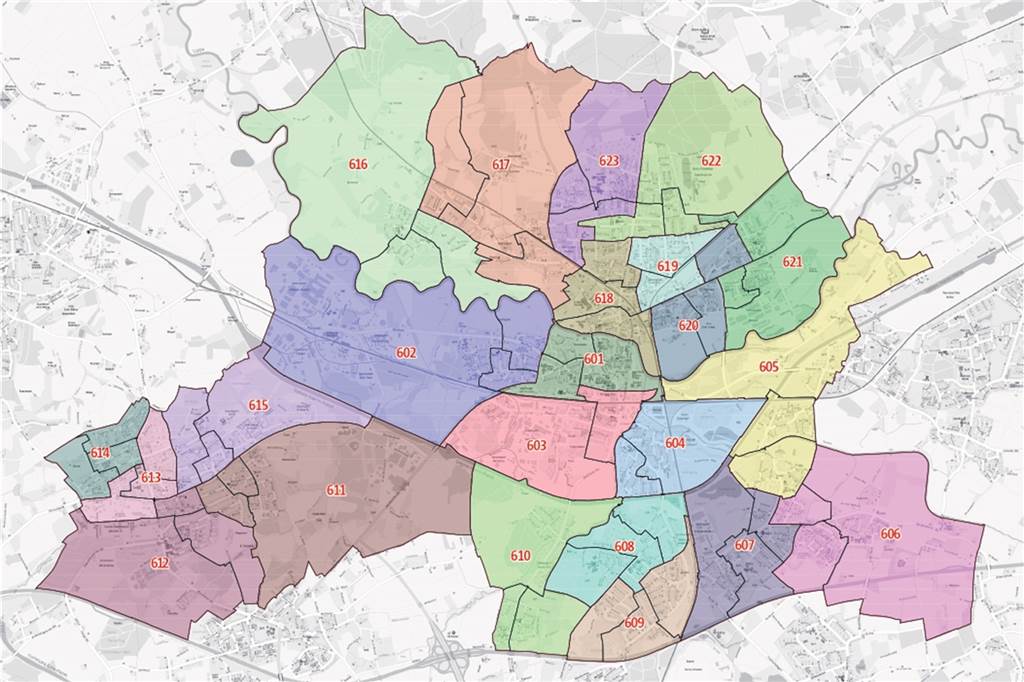 Kommunalwahl zu Corona-Zeiten: Nur Briefwahl im September? Die Wahlbezirke der Stadt Lünen.